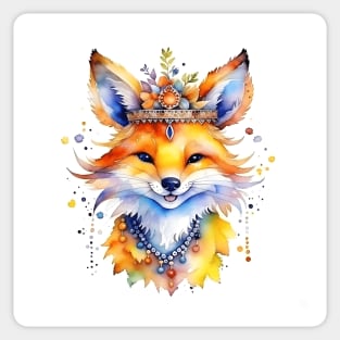 [AI Art] Cute colorful king of foxes Sticker